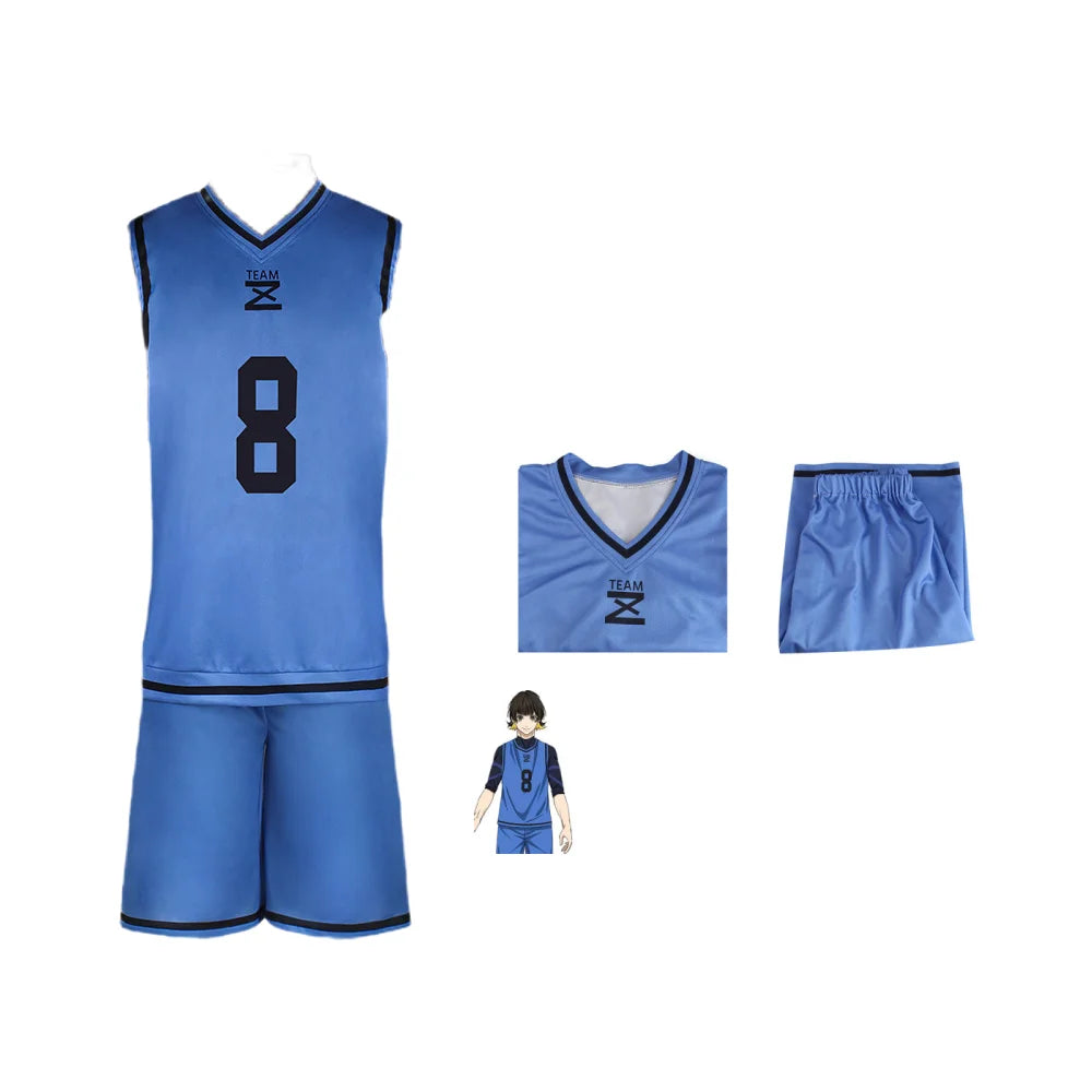 Anime Bachira Meguru Cosplay Costume Football Jersey Set