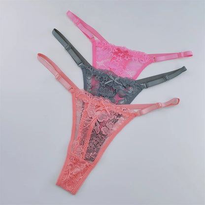 3Pcs Lace Thongs