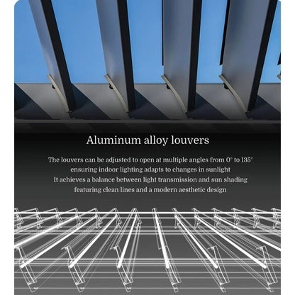 Bioclimatic Metal Outdoor Pergola Gazebo – All-Weather Heavy-Duty Aluminum Pavilion for Patio, Backyard & Fire Pit