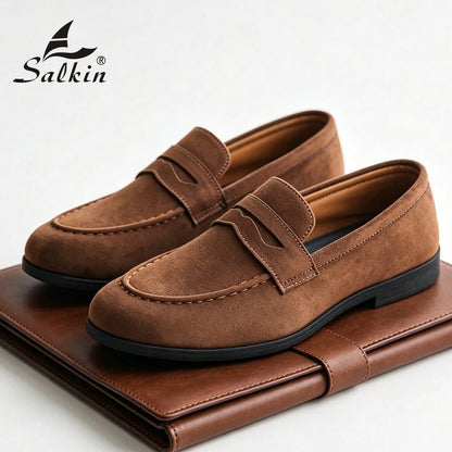 Men's Classic Leather Slip-On Penny Loafers