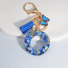 Blue Glazed Stone A To Z Letter Keychain