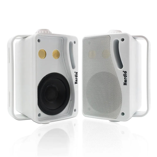 Herdio 3.5" Waterproof Indoor/Outdoor Wall Mount Speakers (Pair, 200W)