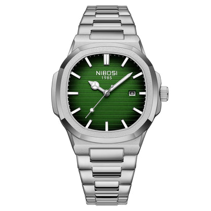 NIBOSI Men's Stainless Steel Analog Quartz Military Watch