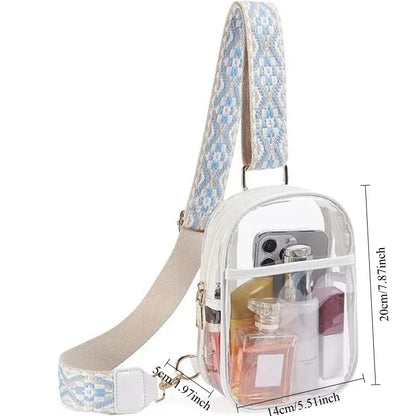 Clear Decorative Print Crossbody Bag
