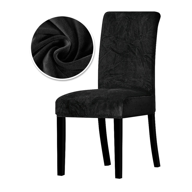 Luxurious Soft Velvet Stretch Chair Covers – Universal Slipcover Protector for Dining Room, Hotel & Office