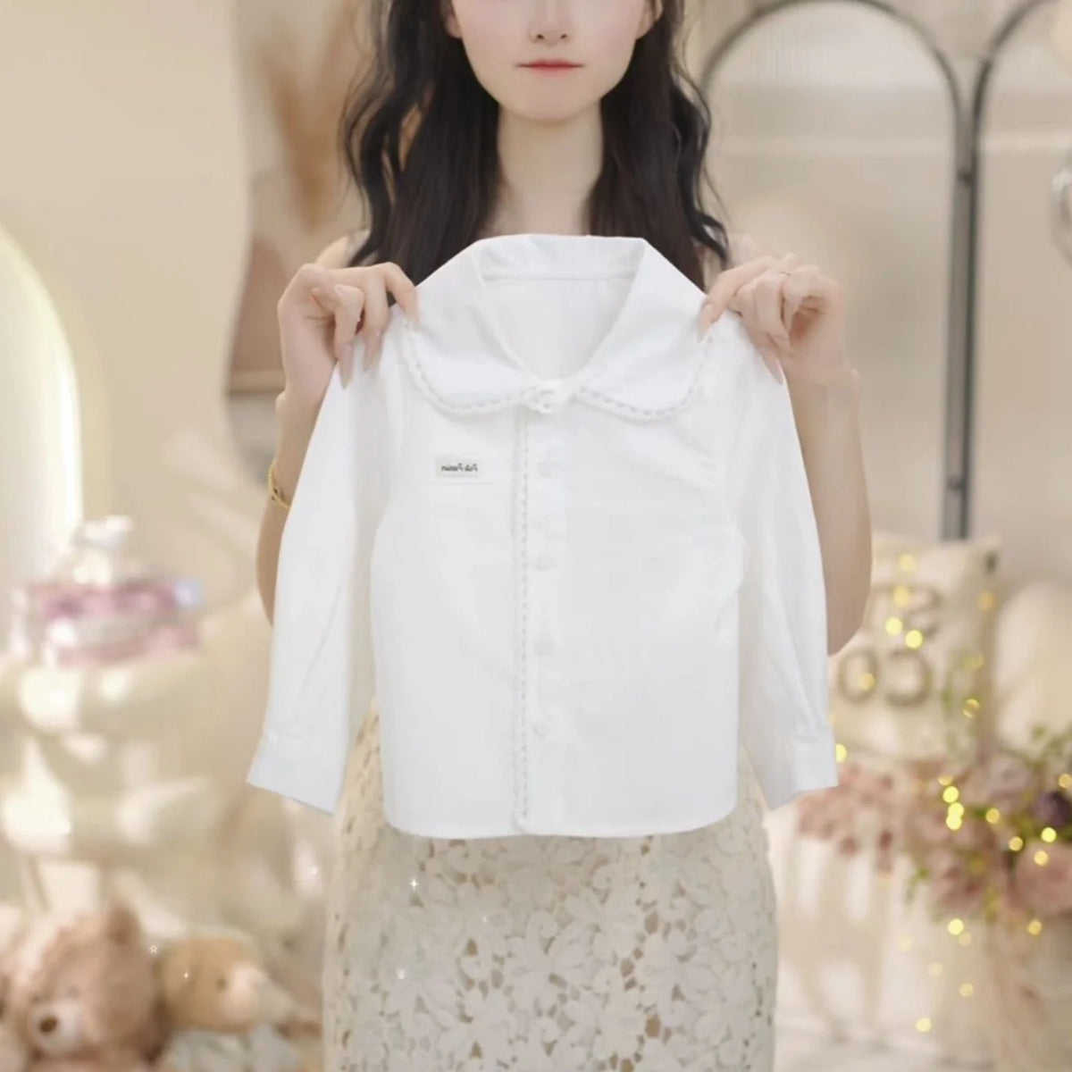 Girls' Autumn Preppy Knit Vest & Skirt 3-Piece Set School Uniform