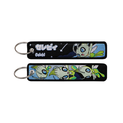 Japanese Anime Embroidered Fob Jet Tag Keychain