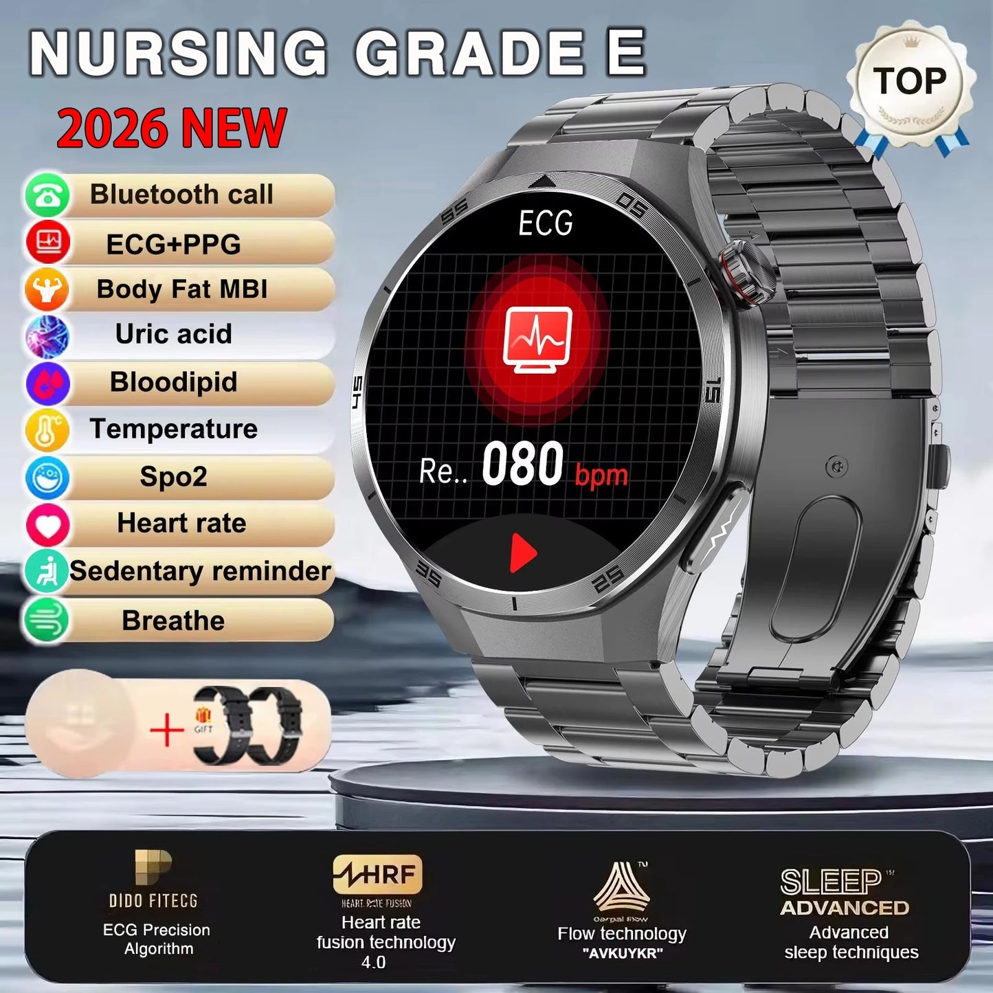 ECG+PPG Smart Watch - Advanced Health Monitor with HD Wireless Calling