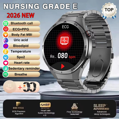 ECG+PPG Smart Watch - Advanced Health Monitor with HD Wireless Calling