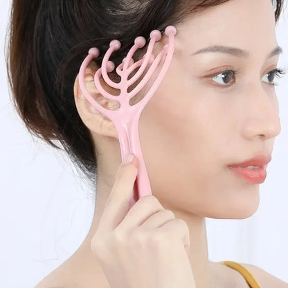 Scalp Neck Five Finger 9 Claws Steel Ball Hand Held Massager