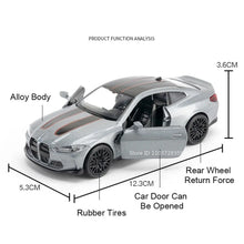 1:36 Model Car BMW Alloy Diecast Doors Opened Pull Back Rubber Tires