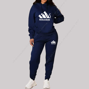Hooded Top and Sweatpants Two Piece Outfit