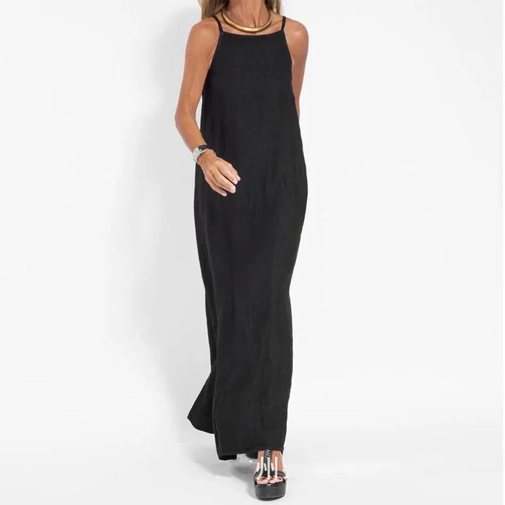 Cotton Side Split Long Summer Dress