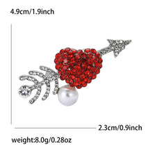 Valentine's Day Romantic Rhinestone Heart Brooches