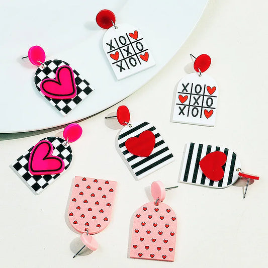 Acrylic Geometric Love Drop Earrings