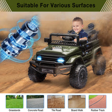 12V Ride On Truck with Remote Control Spring Suspension Bluetooth Connectivity and Led Lights