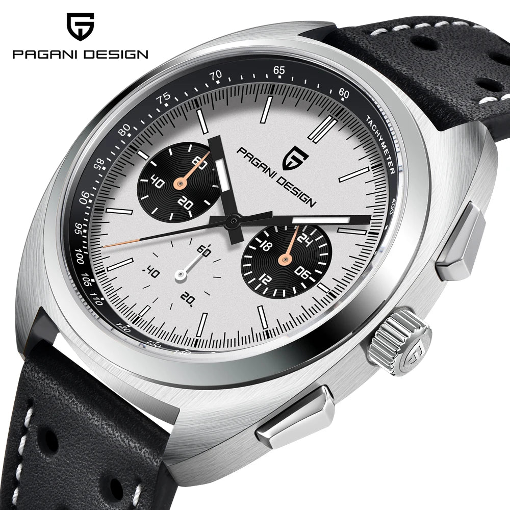 Pagani Design Men's Luxury Quartz Chronograph Watch – Retro Dial Clock