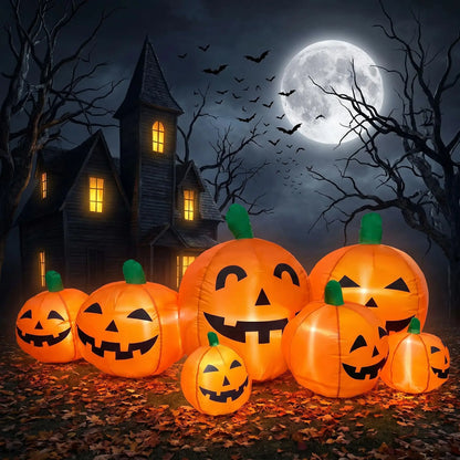 7.5ft Halloween Inflatable Pumpkin Patch Decor with LED Lights