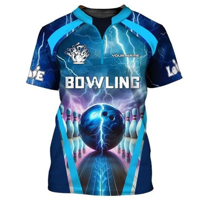 Men's Custom Name Bowling Pins Performance Jersey Shirt
