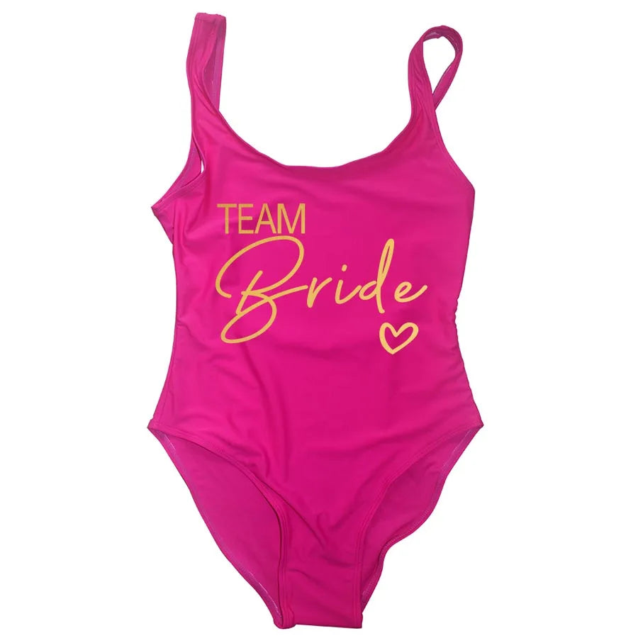 Women’s "Bride" & "Team Bride" One-Piece Swimsuit