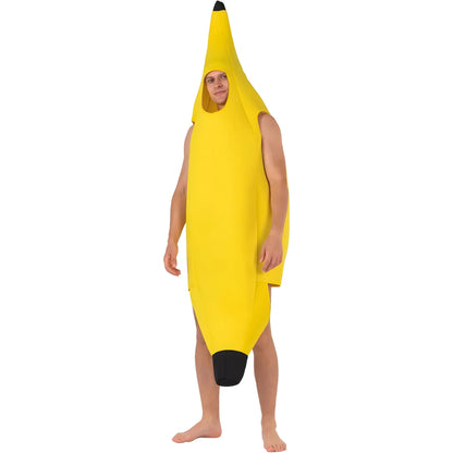 Adult Funny Banana Cosplay Costume – Unisex Fruit Suit for Halloween & Parties