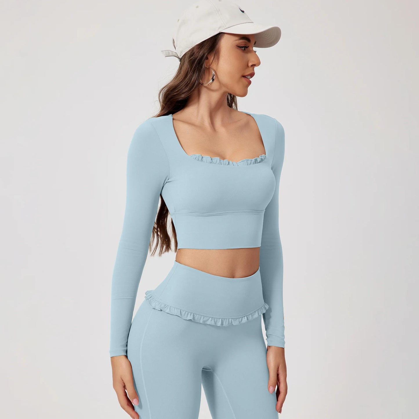 2Pcs Quick-Dry Long-Sleeved Shirt & Leggings Set