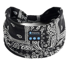 Wireless Bluetooth Floral Print Headband Headphones with Headset Microphone