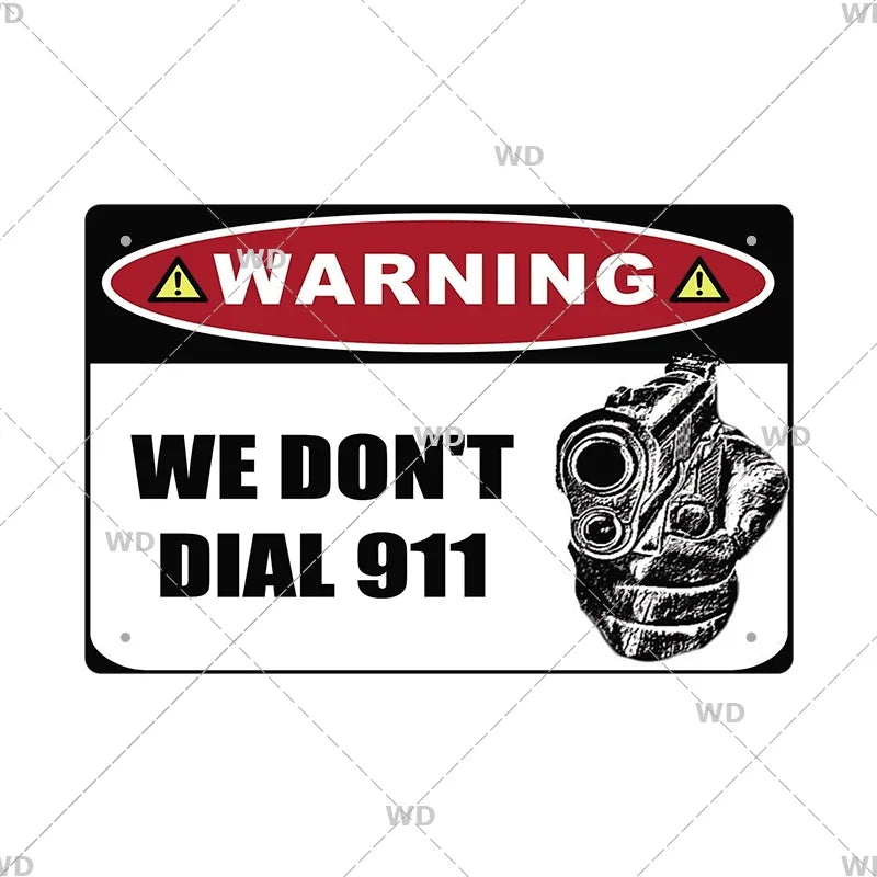 Warning Tin Sign - Vintage Private Property & Security Wall Plaque
