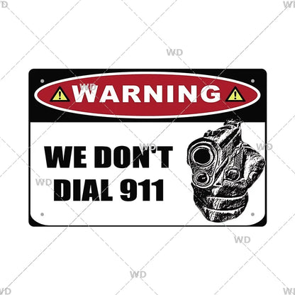 Warning Tin Sign - Vintage Private Property & Security Wall Plaque