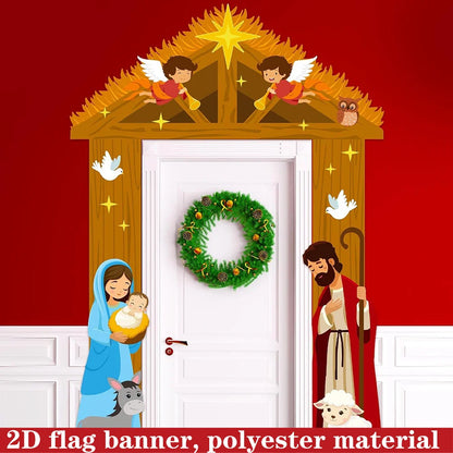 Christmas Angel & Jesus Nativity Porch Banner Set