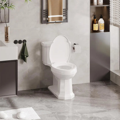 White Quiet-Close Toilet Seat with Built-in Toddler Potty Training Seat
