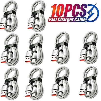 10-Pack Nylon Braided Fast Charging Cable for iPhone 14 13 12 11 Pro Max Mini XS XR X 8 7 6