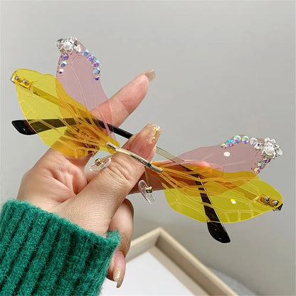 Rimless Dragonfly Wing Sunglasses