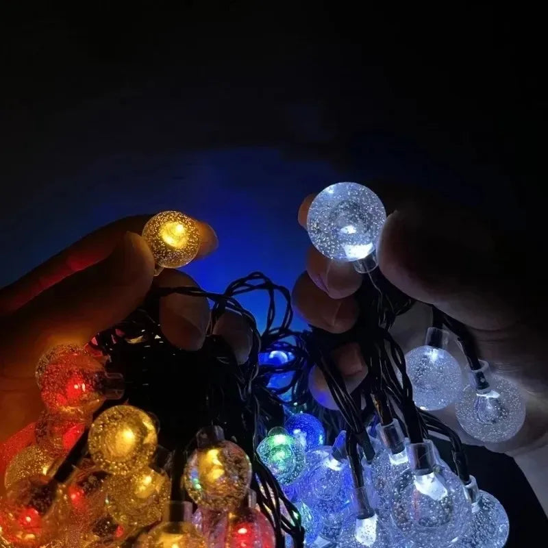 Solar Crystal Globe String Lights