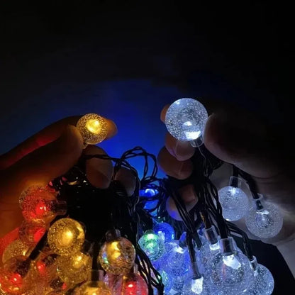 Solar Crystal Globe String Lights