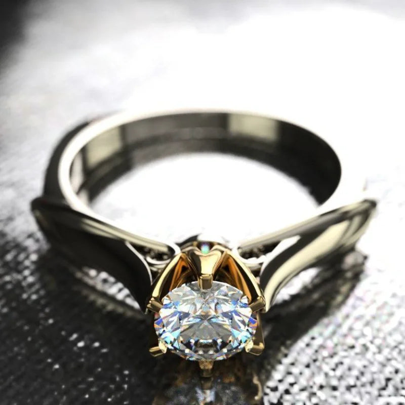 18K Gold Moissanite Cocktail Ring – Elegant Gemstone Wedding & Engagement Jewelry