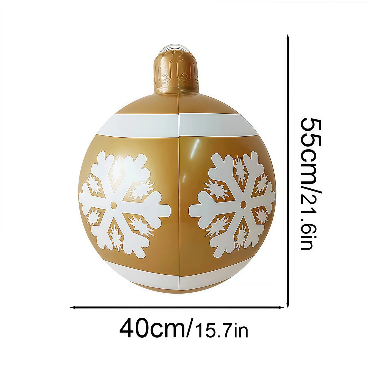 40cm Outdoor Inflatable Christmas Decorated Ball - PVC Giant Ornament for Xmas Tree & Home Yard