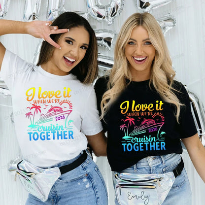 Women’s Cruise Squad 2026 Graphic T-Shirt – Casual Short Sleeve Vacation Tee