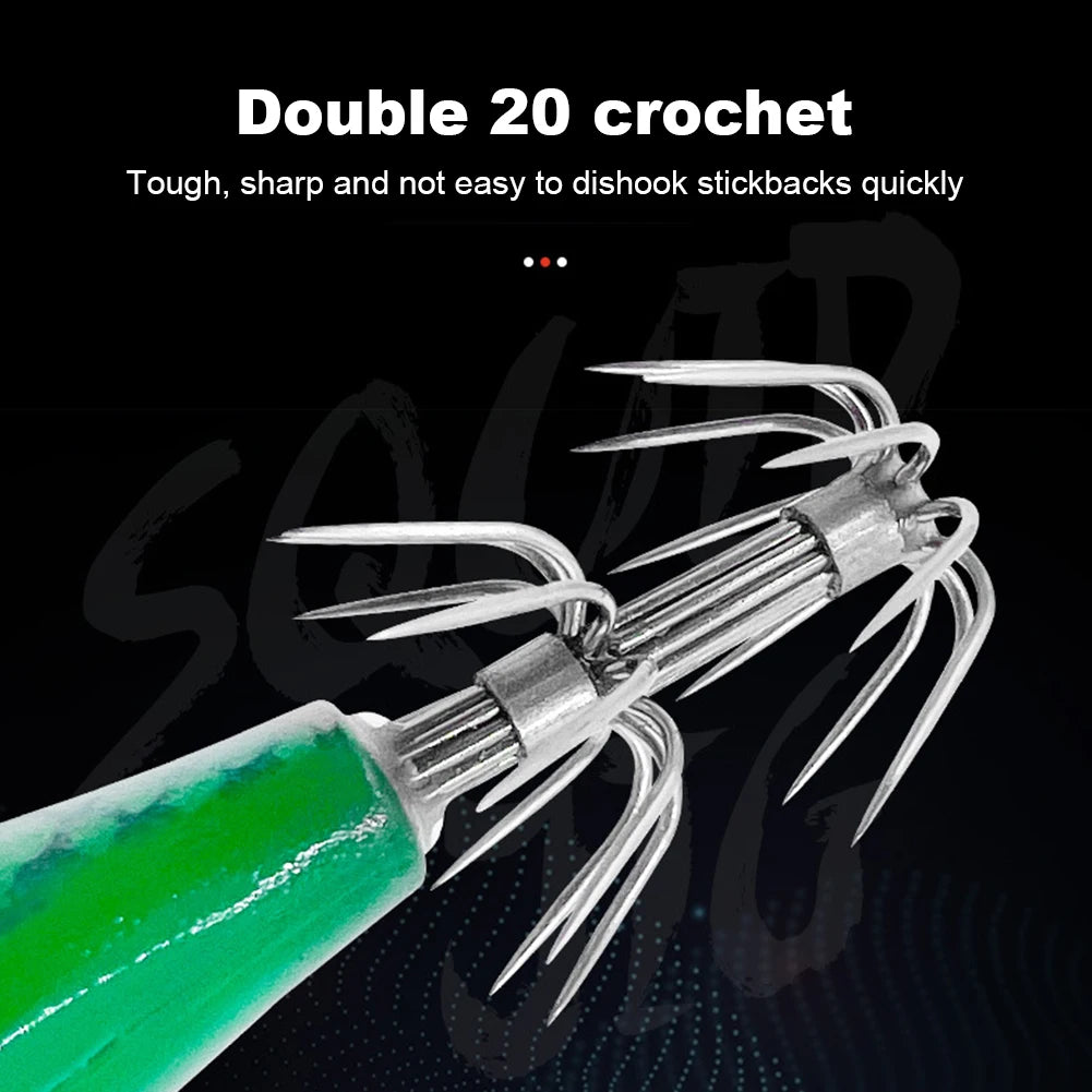 Luminous 80mm Squid Jig Hook Fishing Lures (Artificial Hard Bait)