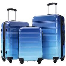 Hardshell 3-Piece Gradient Color Expandable Suitcase with Wheels and TSA Lock