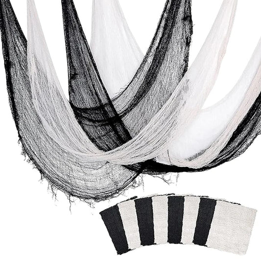 Black White Creepy Cloth Spooky Gauze Fabric Halloween Decoration hall