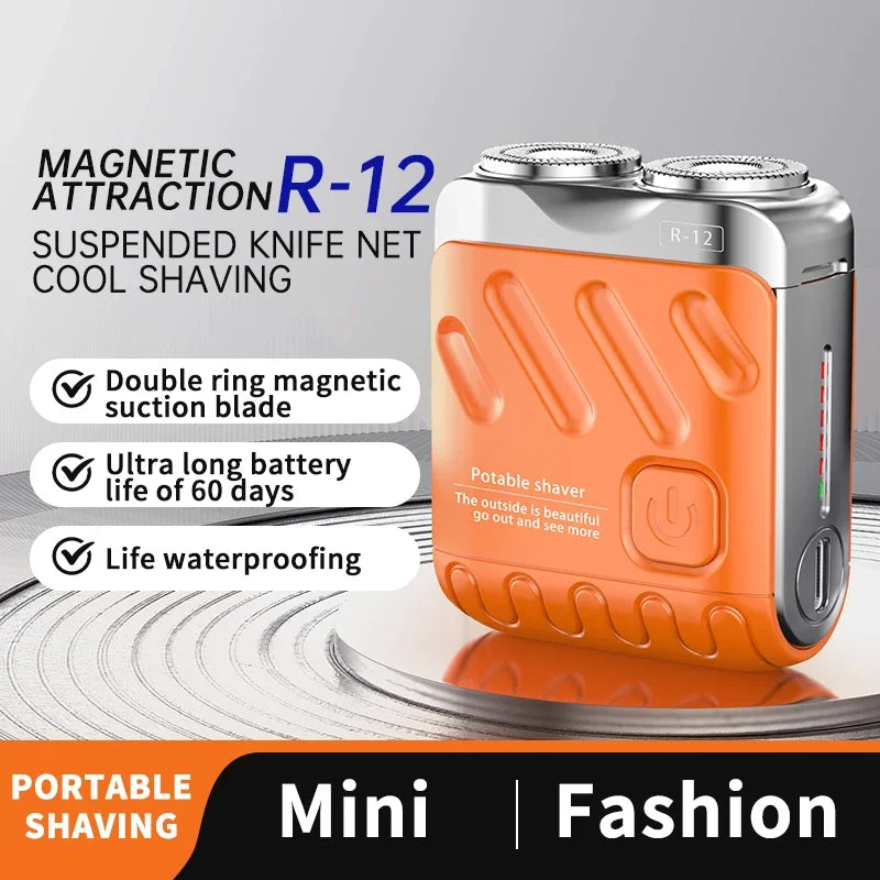 9000RPM Portable Mini Electric Shaver – Dual-Head Waterproof USB-C Travel Razor