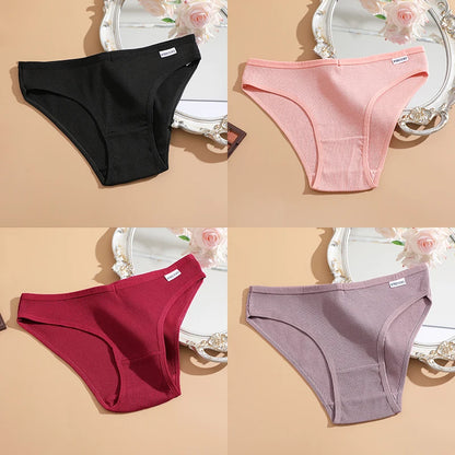 FINETOO 4Pcs Cotton Panties