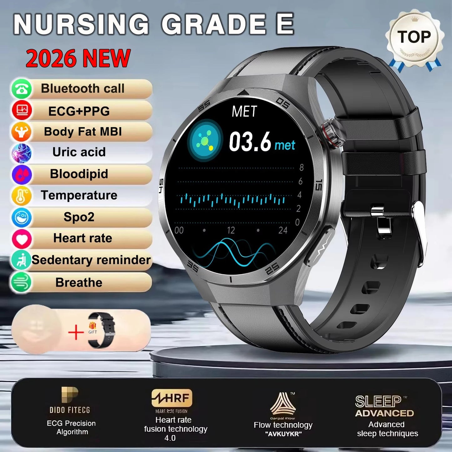 ECG+PPG Smart Watch - Advanced Health Monitor with HD Wireless Calling