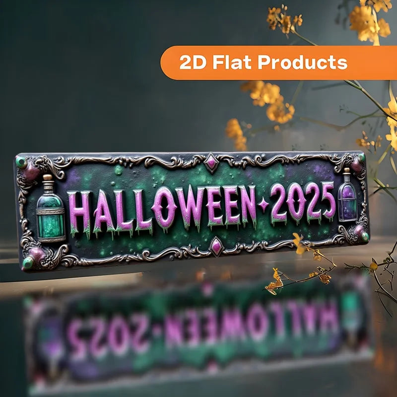 2D Vintage 'Pick Your Poison' Halloween Metal Sign