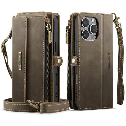 RFID Blocking Slim Leather Flip Wallet Case for iPhone