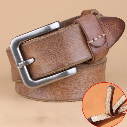Genuine Leather Pin Buckle Belt