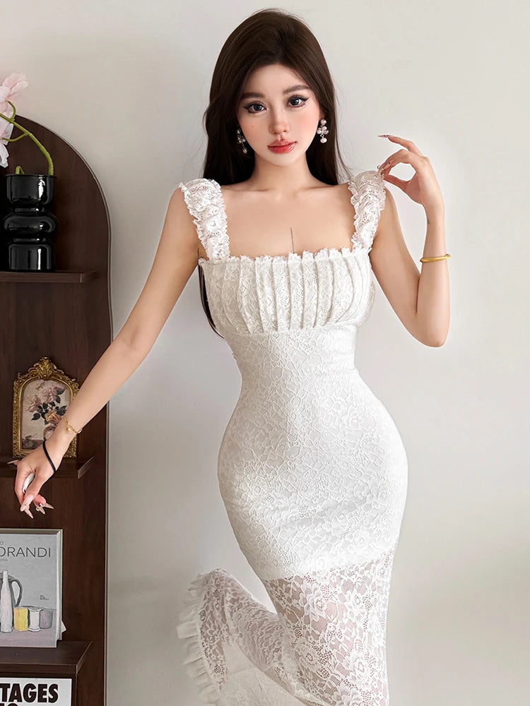 Sleeveless Wrap Chest Backless Slim Fit Dress