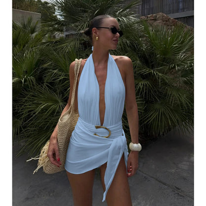 Two Pieces Micro Bikini Sarong Mini Skirt