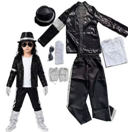 Boys' Michael Jackson Red Leather Jacket & Pants Set 